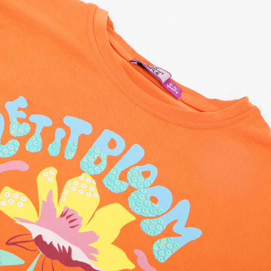 Eminent Girls Half Sleeves T-Shirt - Orange, Girls T-Shirts, Eminent, Chase Value