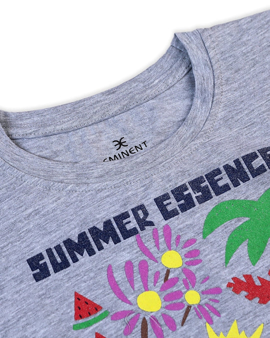 Eminent Girls Half Sleeves T-Shirt - Ash Grey, Girls T-Shirts, Eminent, Chase Value