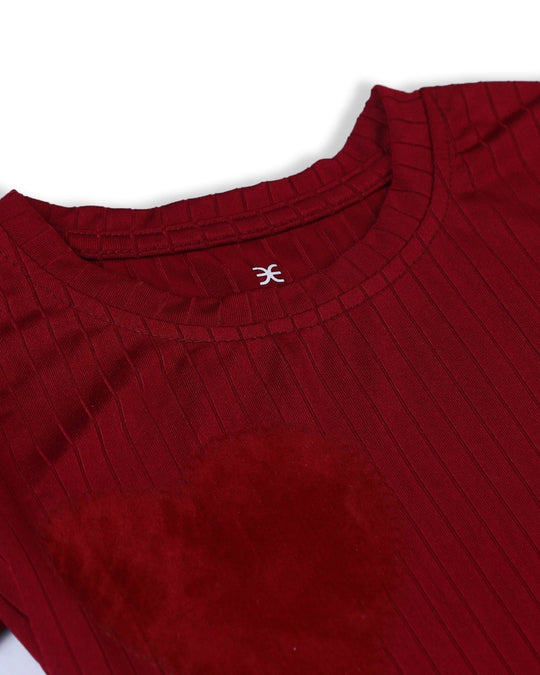 Eminent Girls Half Sleeves T-Shirt - Maroon, Girls T-Shirts, Eminent, Chase Value