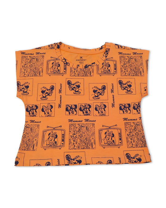 Eminent Girls Half Sleeves T-Shirt - Light Orange, Girls T-Shirts, Eminent, Chase Value