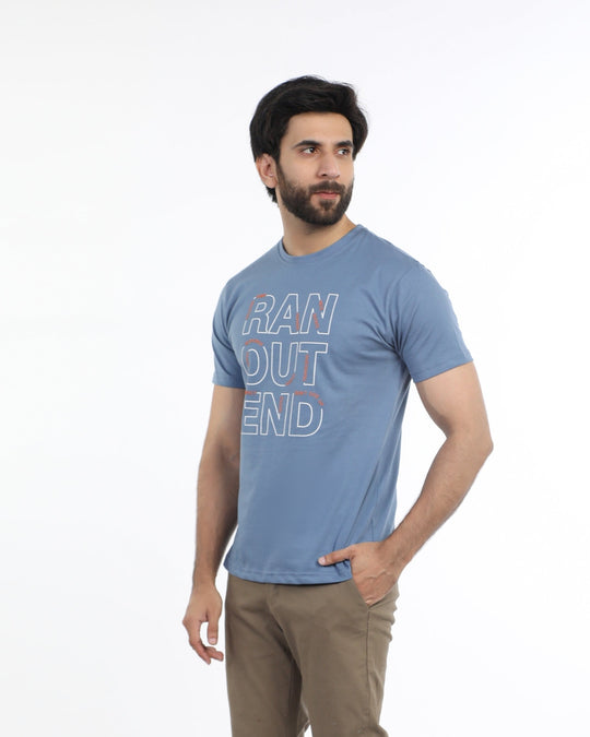 Eminent Men's Half Sleeves Round Neck T-Shirt - Ash Blue, Men's T-Shirts & Polos, Eminent, Chase Value