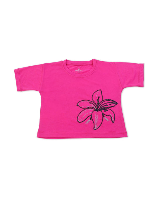 Eminent Girls Half Sleeves T-Shirt - Neon Pink, Girls T-Shirts, Eminent, Chase Value