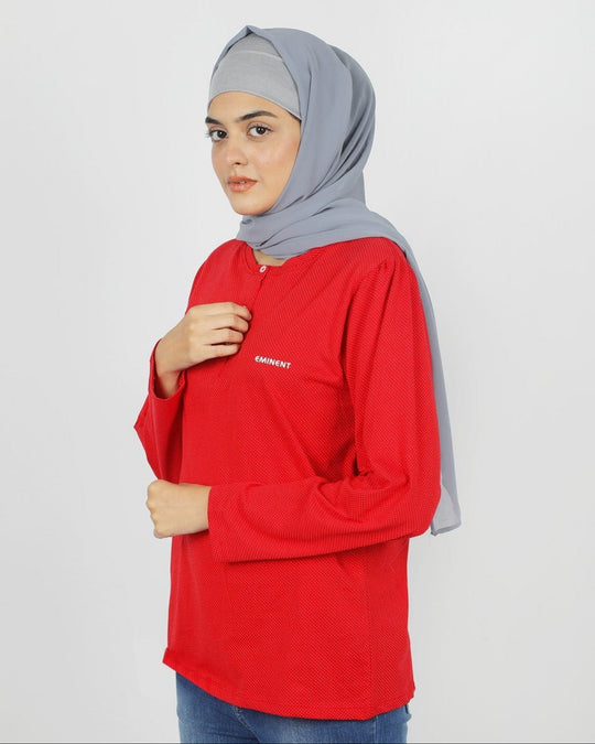 Eminent Women's Full Sleeves T-Shirt - Red, Women T-Shirts & Tops, Eminent, Chase Value