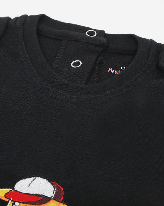 Eminent Newborn Boys Half Sleeves Romper - Black, Newborn Boys Rompers, Eminent, Chase Value