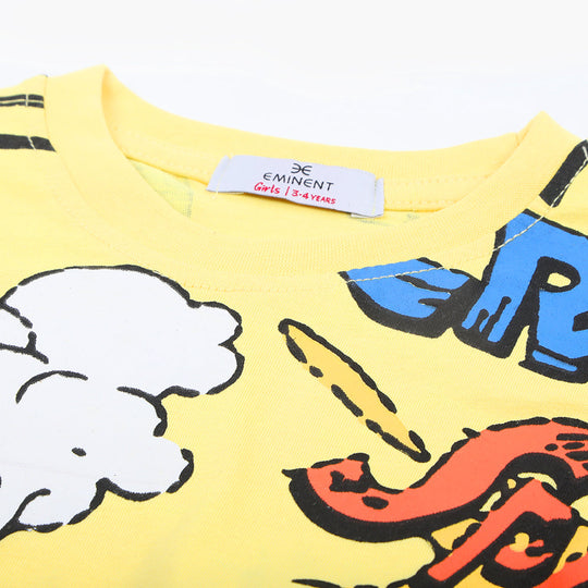 Eminent Girls Half Sleeves T-Shirt - Yellow, Girls T-Shirts, Eminent, Chase Value