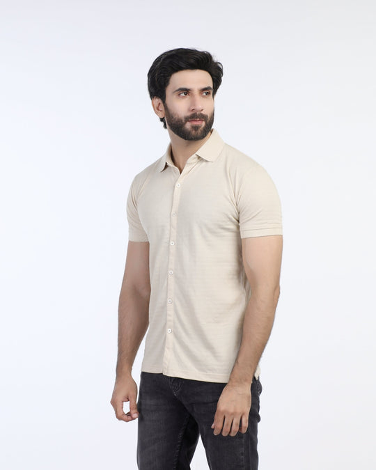 Eminent Men's Half Sleeves Polo Front Open Shirt - Beige, Men's Shirts, Eminent, Chase Value