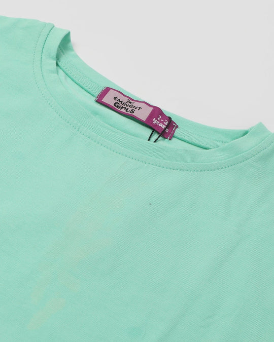 Eminent Girls Half Sleeves T-Shirt - Light Green, Girls T-Shirts, Eminent, Chase Value