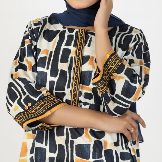 Monochrome Abstract Kurti – Edgy & Effortless, Women Ready Kurtis, Eminent, Chase Value