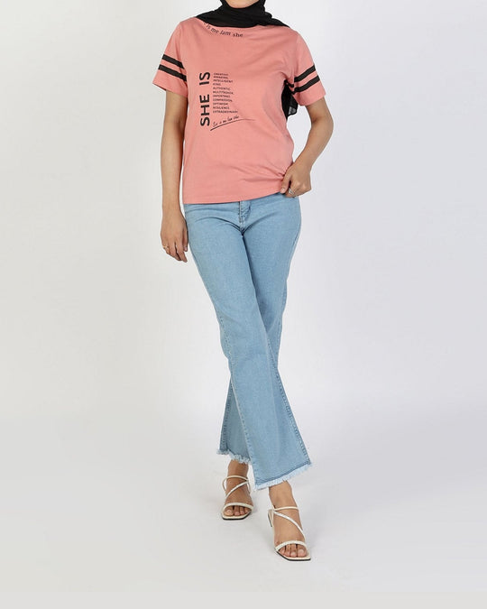 Eminent Women's Half Sleeves Printed T-Shirt - Terra Cotta, Women T-Shirts & Tops, Eminent, Chase Value