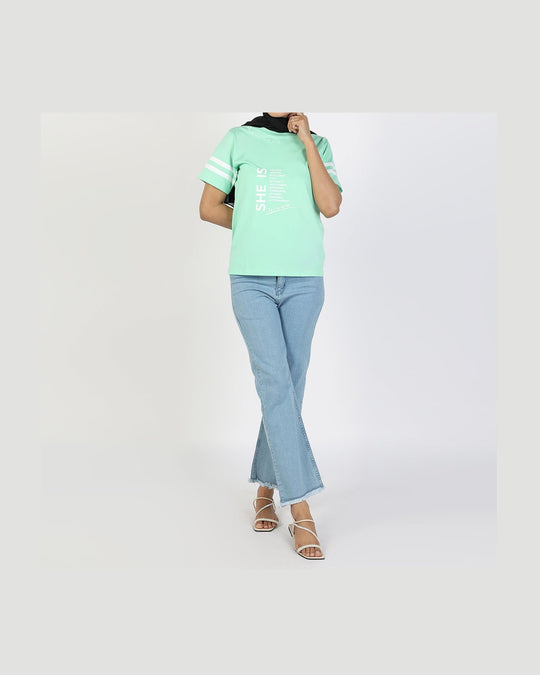 Eminent Women's Half Sleeves Printed T-Shirt - Saturated, Women T-Shirts & Tops, Eminent, Chase Value
