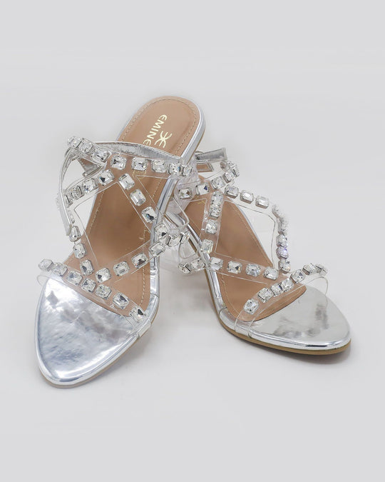 Eminent Women's Heel Sandal - Silver, Women Heels, Eminent, Chase Value