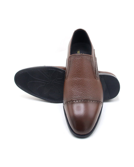 Eminent Comfortable Slip-On Leather Moccasins - Mustard, Men's Formal Shoes, Eminent, Chase Value