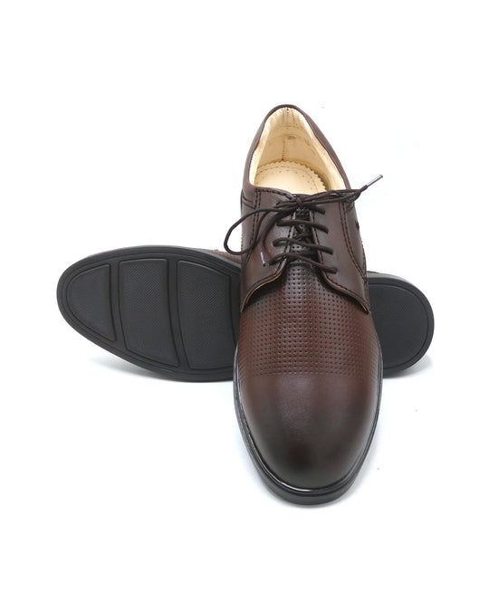 Eminent Business Formal Breathable Leather Lace-up Shoe - Brown, Men's Formal Shoes, Eminent, Chase Value