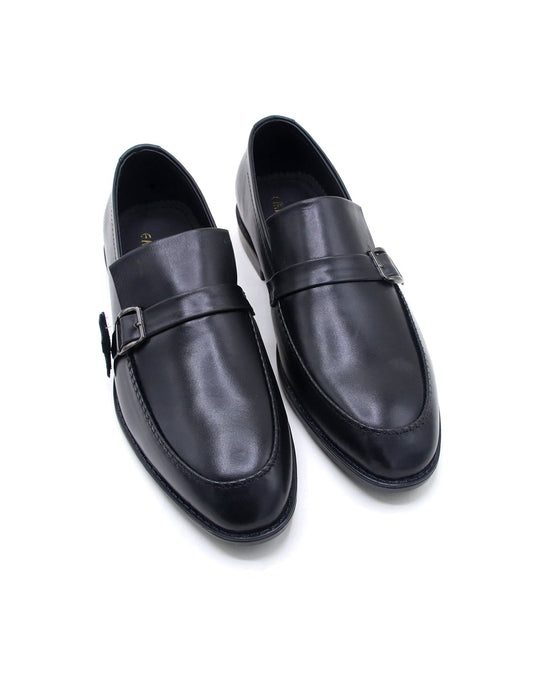 Eminent Comfortable Slip-On Leather Moccasins - Black, Men's Formal Shoes, Eminent, Chase Value