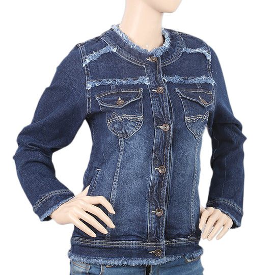 Women's Denim Jackets With Flare - Dark Blue, Women, Jackets, Eminent, Chase Value