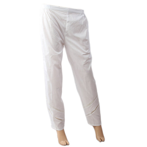 Women's Eminent Embroidered Woven Trouser - White, Women Pants & Tights, Eminent, Chase Value