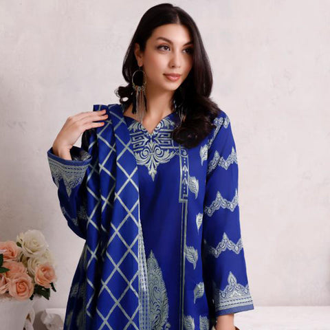 Eminent Jacquard Printed Broshia Lawn Unstitched 3Pcs Suit - A2, Women, 3Pcs Shalwar Suit, Eminent, Chase Value
