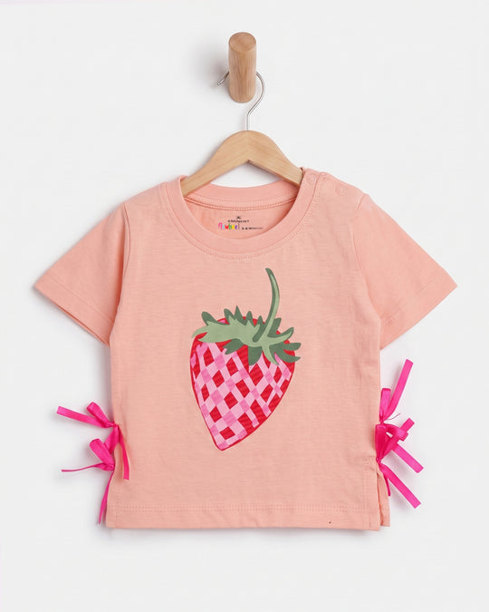 Newborn Girls' Half Sleeves T-Shirt