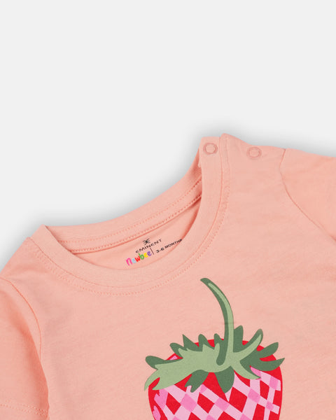 Newborn Girls' Half Sleeves T-Shirt