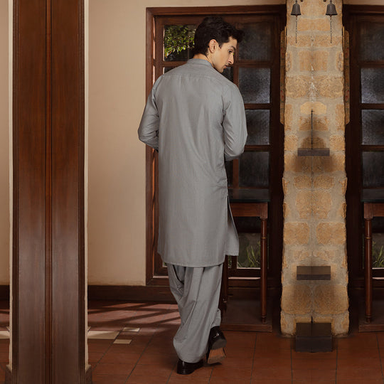 Eminent Men's Trim Fit Shalwar Suit - Denim Blue, Men's Shalwar Kameez, Eminent, Chase Value