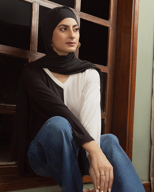 Eminent Women's Full Sleeves T-Shirt - White & Black, Women T-Shirts & Tops, Eminent, Chase Value