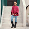 Eminent Girls Full Sleeves Sweater - Fuchsia