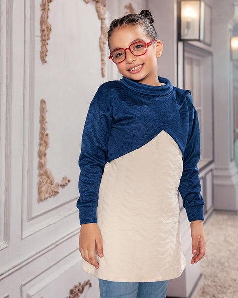 Eminent Girls Frock with Top - White & Blue, Girls Frocks, Eminent, Chase Value
