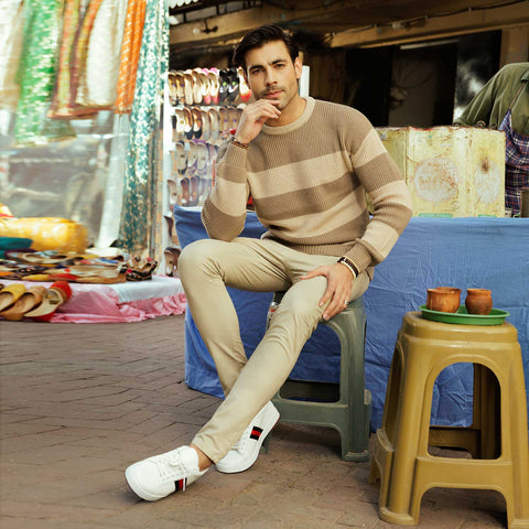 Eminent Men's Full Sleeve Sweaters - Beige, Men's Sweater & Sweat Shirts, Eminent, Chase Value