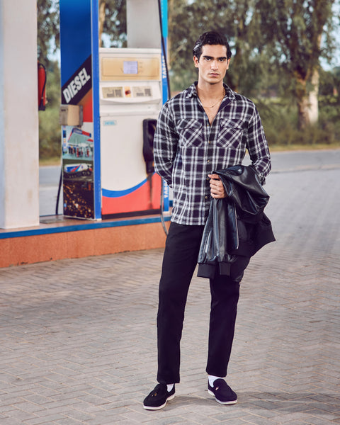 Eminent Men's Casual Flannel Check Shirt