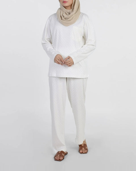 Eminent Women's Full Sleeves Night Suit - White