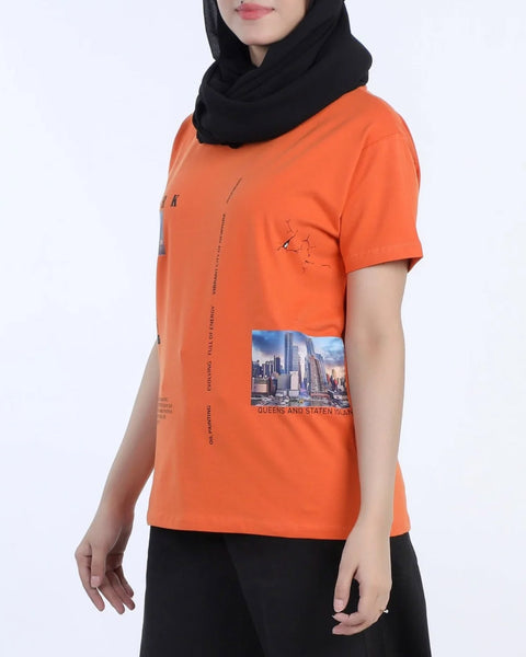 Women's Half Sleeves Printed T-Shirt