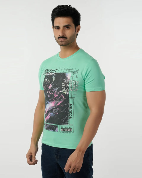 Men's Round Neck Half Sleeves Printed T-Shirt