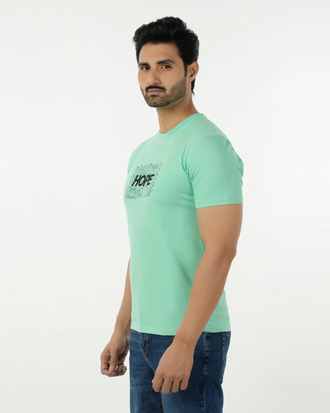 Men's Round Neck Half Sleeves Printed T-Shirt