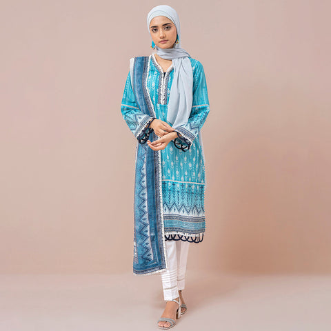 Eminent Printed Digital Lawn With Chiffon Dupatta Unstitched 3Pcs Suit - ES24LP3P15, Women, 3Pcs Shalwar Suit, Eminent, Chase Value