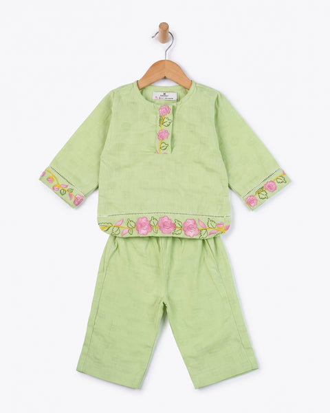 Newborn Ethnic Essentials Embroidered 2 Pc Suit
