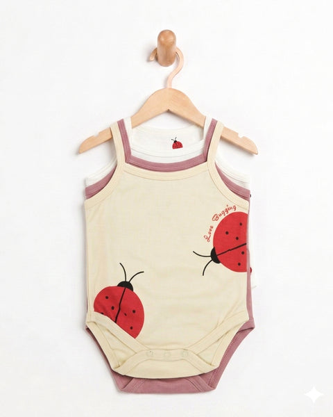 Newborn Girls' 3pc Romper Set