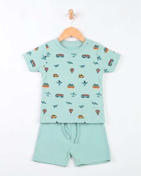 Newborn Boys Interlock Co-Ord Set