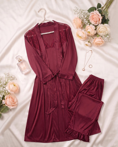 Women's Nighty Set- 3 Pc