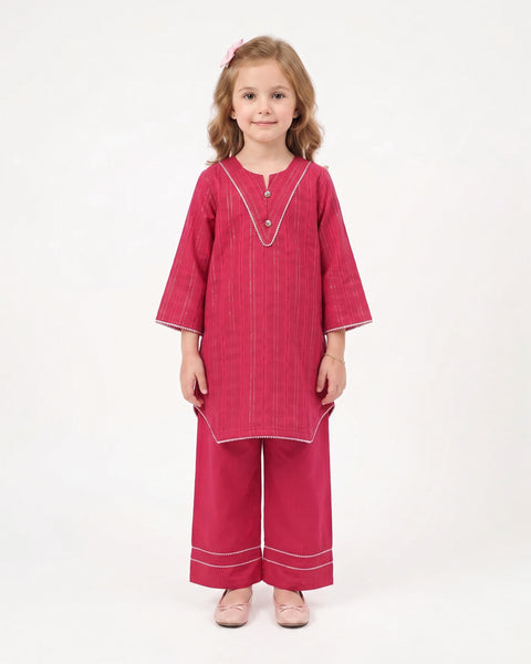 Girls' Fusion Embroidered Dyed 2Pc Suit