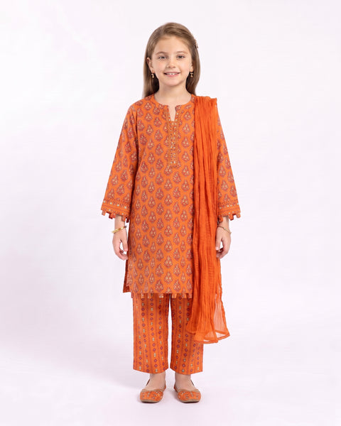 Girls' Essentials Printed 3 Pc Suit