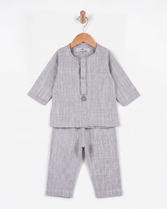 Newborn Boys' Embroidered Cotton Kurta Shalwar