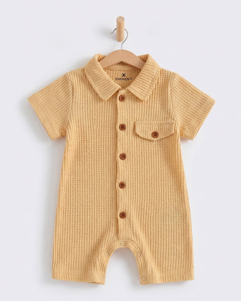 Newborn Boys Textured Romper