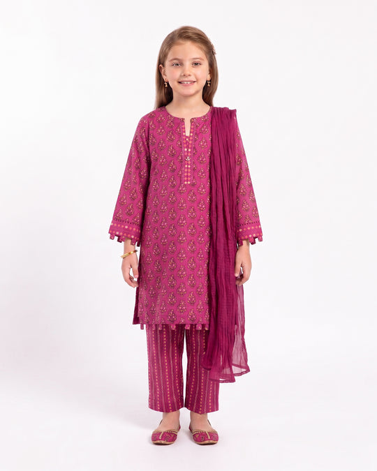 Girls' Essentials Printed 3 Pc Suit