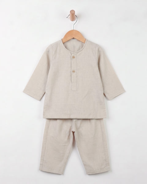 Newborn Boys' Plain Cotton Kurta Shalwar