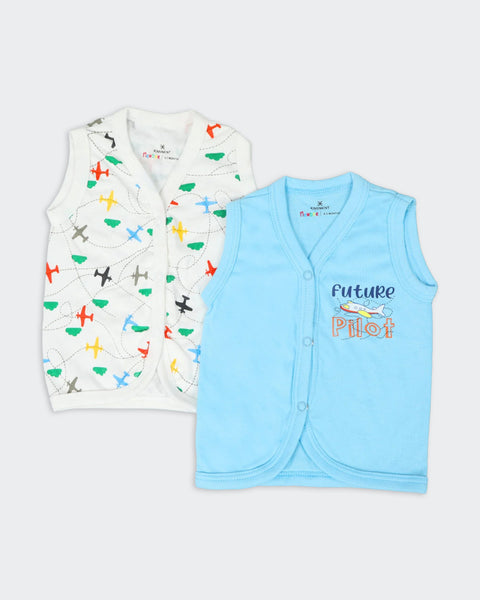 Newborn Boys Sleeves Less Vest Pack of 2