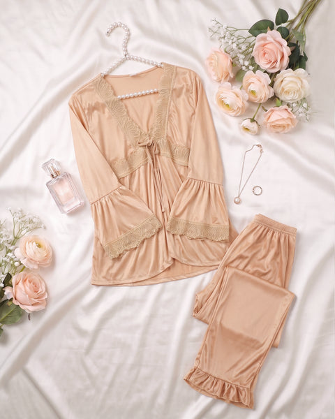Women's Nighty Set- 3 Pc