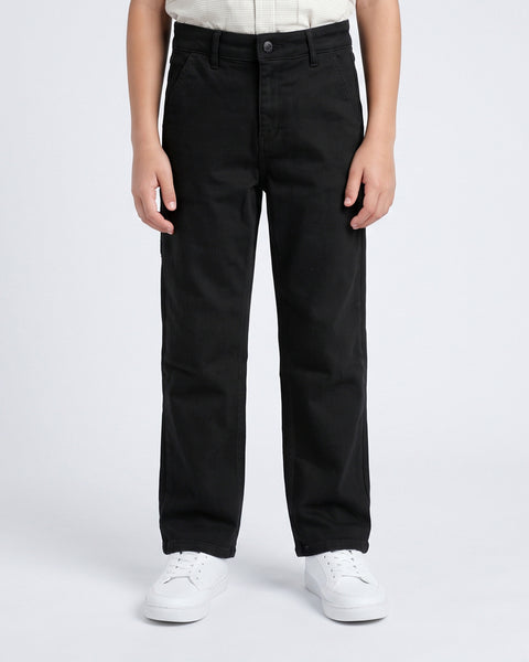 Boys Straight Fit Woven Cotton Pants