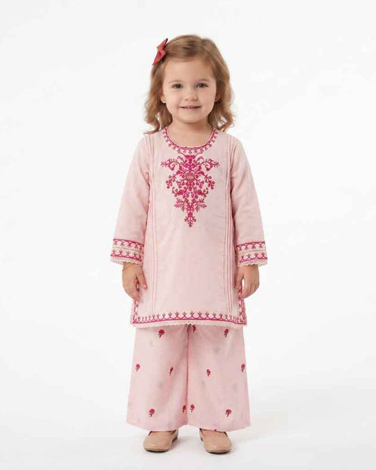 Girls' Essentials Embroidered 2Pc Suit