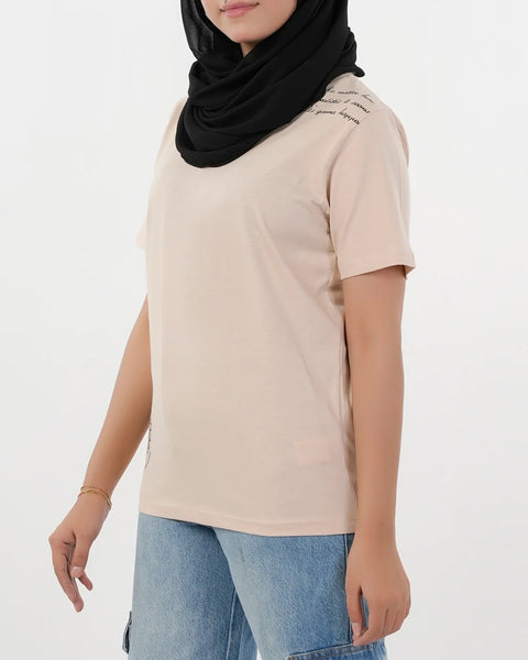 Women's Half Sleeves Printed T-Shirt - Pink