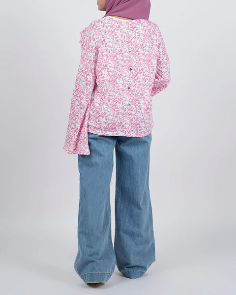 Women's Bermuda Full Sleeves Frill Top